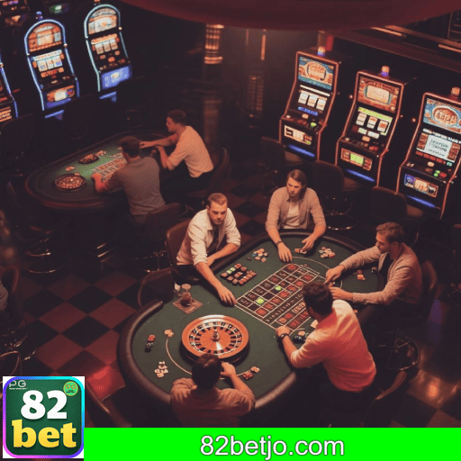 Imagem promocional do cassino online da 82BET mostrando jogos ao vivo